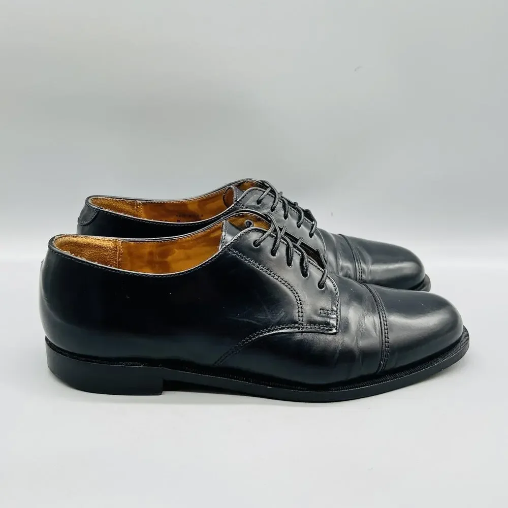 Cole Haan Shoes Men 8.5 Black Leather Cap Toe Derby Oxford Dress Slip On Classic